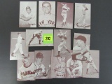 Lot (13) Original 1947-66 Exhibit Cards W/ Mays, Aaron, Dimaggio ++