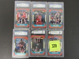 Lot (6) 1986-87 Fleer Basketball Cards. All Graded 8