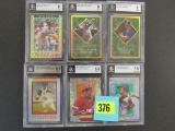 Lot (6) 1990's Donruss Elite & Leaf Gold Stars Inserts; All Graded