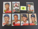 Lot (7) 1953 Topps High Number Baseball Cards