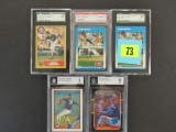 Lot (5) Greg Maddux Rookie & Other Cards. All Graded