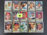 Lot (15 Diff) 1952 Topps Baseball Cards