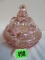Westmoreland Pink Carnival Glass Chick on Egg Pile Covered Dish