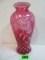 Fenton Cranberry Opalescent Hand Painted 11