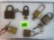 Lot of (6) Vintage Brass Locks with Keys Inc. Yale, Hurd and Others