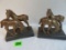 Vintage Pair of Cast Metal Horse Bookends