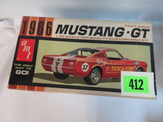 AMT 1966 Mustang GT 1:25 Scale Model Kit, Unassembled