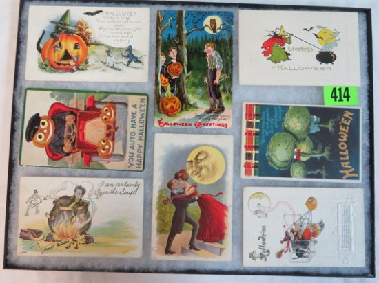 Lot of (8) Antique Halloween Postcards
