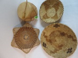 Grouping of Native American Hand Made Baskets and Drum