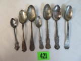 Lot of (7) Vintage Collectible Spoons, Includes Some Sterling.