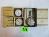 Group of (3) Pedometers In Original Boxes Inc. New Haven and American