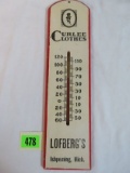 Vintage Curlee Clothes Wooden Advertising Thermometer (Ishpeming, MI)