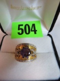 Ladies Sterling Silver and Amethyst Cocktail Ring