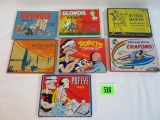 Lot of (7) Vintage 1950s Tin Litho Paint and Crayon Boxes, Inc. Popeye, Blondie, Donald Duck+