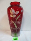 Fenton Ruby Hand Painted 11