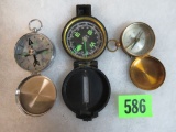 Lot of (3) Vintage Compasses Inc. Engineers