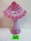 Rare Fenton Raspberry Opalescent Jack In the Pulpit Vase 6