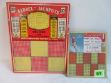 Lot of (2) Vintage Cigarette Punchboards Inc. 1 Cent and 10 Cents