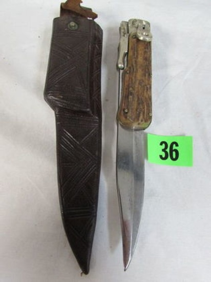 Outstanding Antique Grafrath Germany Folding Bowie Knife