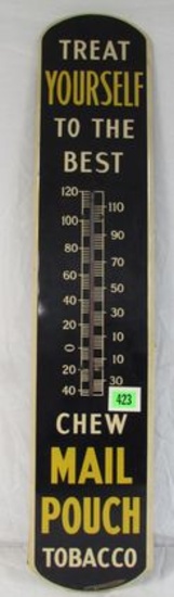 Vintage Chew Mail Pouch Tobacco 38" Metal Advertising Thermometer