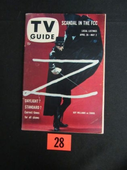 Tv Guide April (1958) Zorro Cover