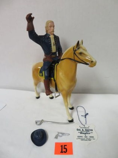 1950s Hartland Plastics "General Custer" Figure w/Horse and Accessories