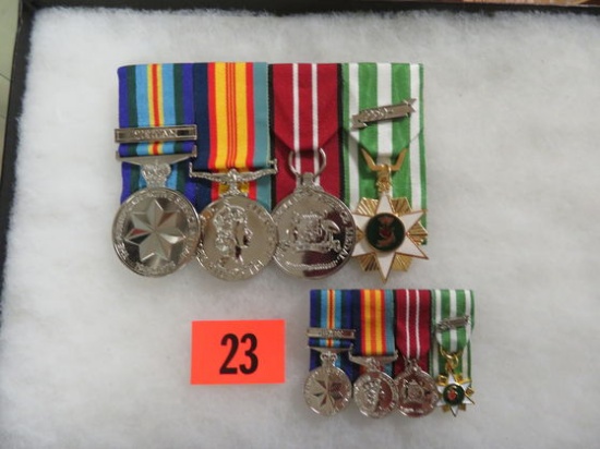 Vietnam War Australian Medal Bars, Full Size & Miniatures