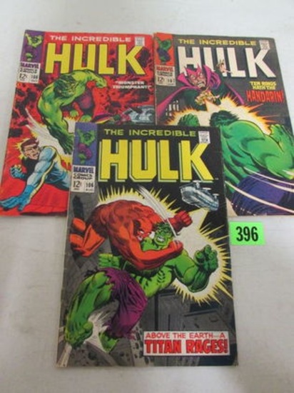 Incredible Hulk #106, 107, 108 Silver Age Lot
