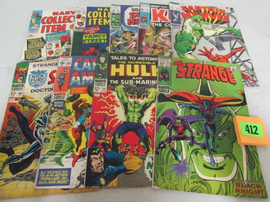 Lot (9) Mixed Marvel Silver Age Comics Dr. Strange, Hulk+