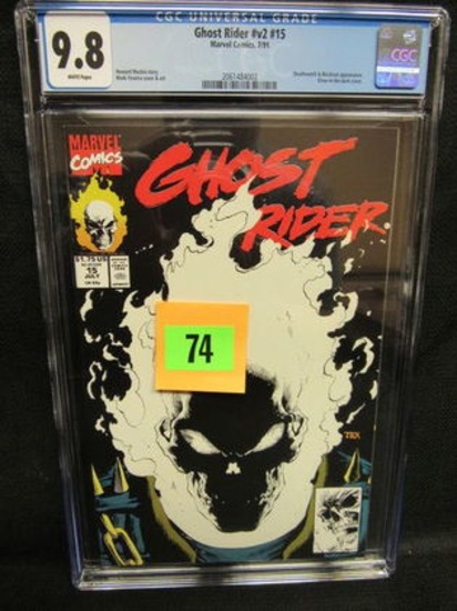 Ghost Rider V2 #15 (1991) Classic Glow In The Dark Cover Cgc 9.8