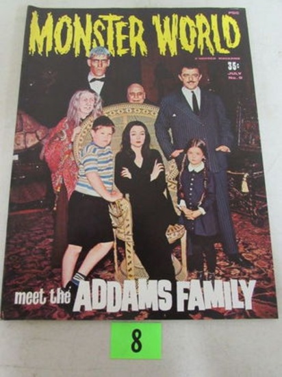 Monster World #9 (1966) Warren Pub/ Classic Addams Family Photo Cover