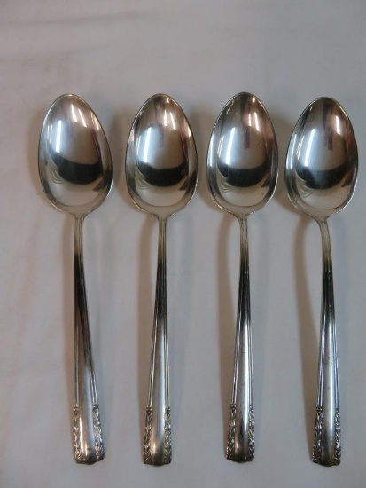 Set of 4 Alvin Chapel Bells Sterling Silver Serving Spoons (Total Wt. 245g)