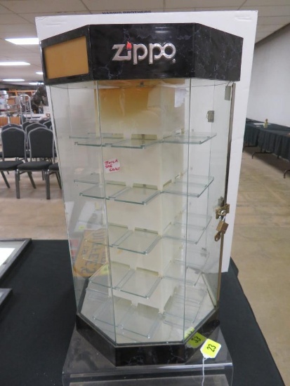 Zippo Lighter Revolving Table Top Display Case