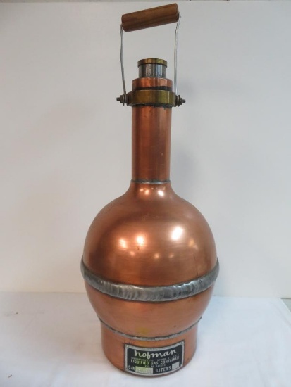 Vintage Hofman 5 Liter Copper Liquified Gas Can / Container