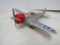 Vintage Hubley Folding Wing Bomber Die Cast Plane w/ Folding Landing Gear