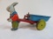 Excellent Tin & Pressed Steel Wyandotte Easter Cart w/ Rabbit