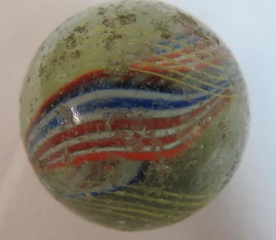 Antique 1.75" Latticino Core/ Swirl Marble