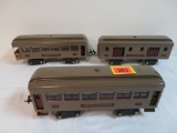 Lionel Pre-War Standard Gauge #332, 337, 338 Passenger Car Set