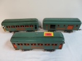 Lionel Pre-War Standard Ga. #332, 339, 341 Passenger Car Set