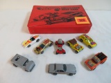 Vintage 1973 Hot Wheels Vinyl Case w/ 8 Vintage 1970's Black Walls Hong Kong