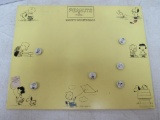 Dated 1950 Peanuts Charlie Brown Magnetic Metal Bulletin Board