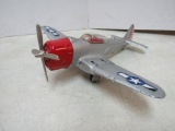 Vintage Hubley Folding Wing Bomber Die Cast Plane w/ Folding Landing Gear