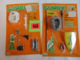 Lot (2) 1965 Lakeside Toys Gumby Adventure Outfits MOC