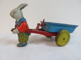 Excellent Tin & Pressed Steel Wyandotte Easter Cart w/ Rabbit