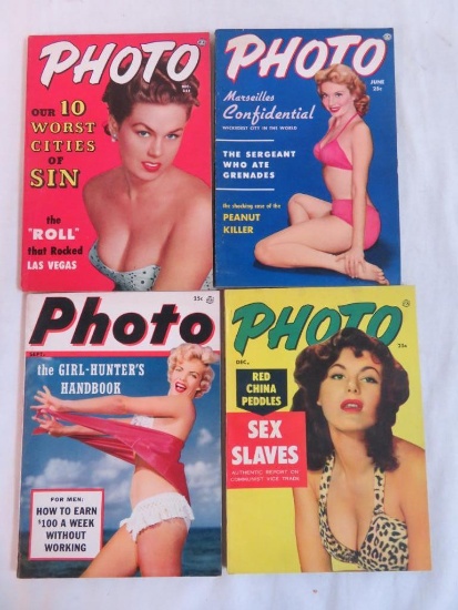 (4) 1950's " Photo " Men's Pin-Up Digest Magazines