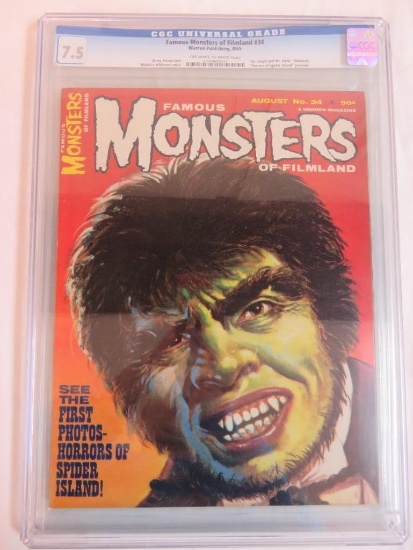 Famous Monsters of Filmland #34 (Warren 1965) CGC 7.5 Dr. Jekyl & Mr. Hyde Filmbook