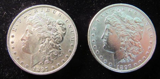 (2) 1897 Morgan Silver Dollars