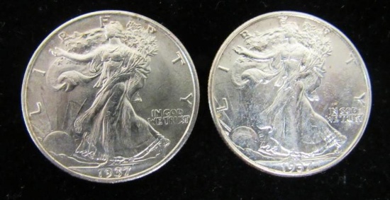 1937-D & 1937-S Walking Liberty Half Dollars