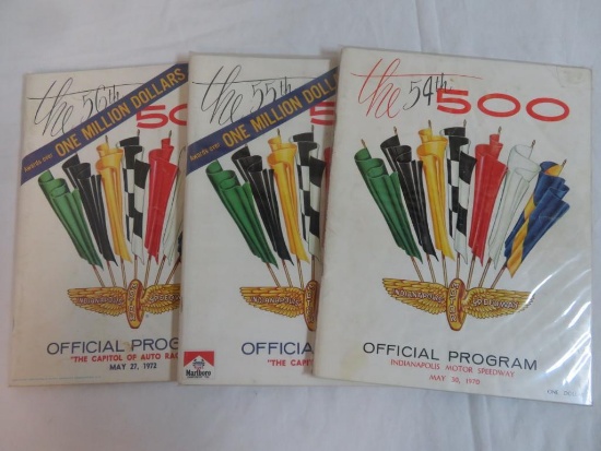 Lot of (3) Indianapolis 500 Racing Programs (Inc. 1970. 1971. and 1972)
