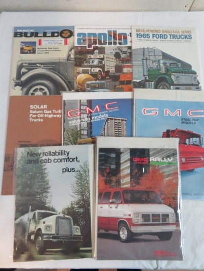 Lot of (10) Vintage Semi and Large Truck Brochures Inc. GMC, Diamond Reo, Mack and Others